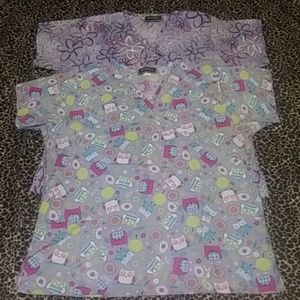 Lot of 2 Bonita Scrub Tops